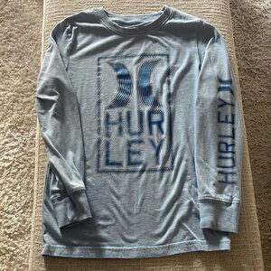 Hurley T-Shirt Long Sleeve Blue Size M 10-12 years